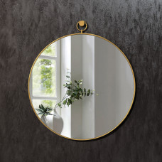 Круглое зеркало 60 см на подвесе в латунной раме Линдэйл 